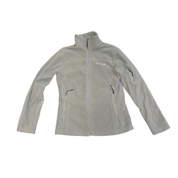 Columbia Bundle Gray Black Mock Neck Fleece Jacket Full Zip Small Lightweight - Picture 2 of 10